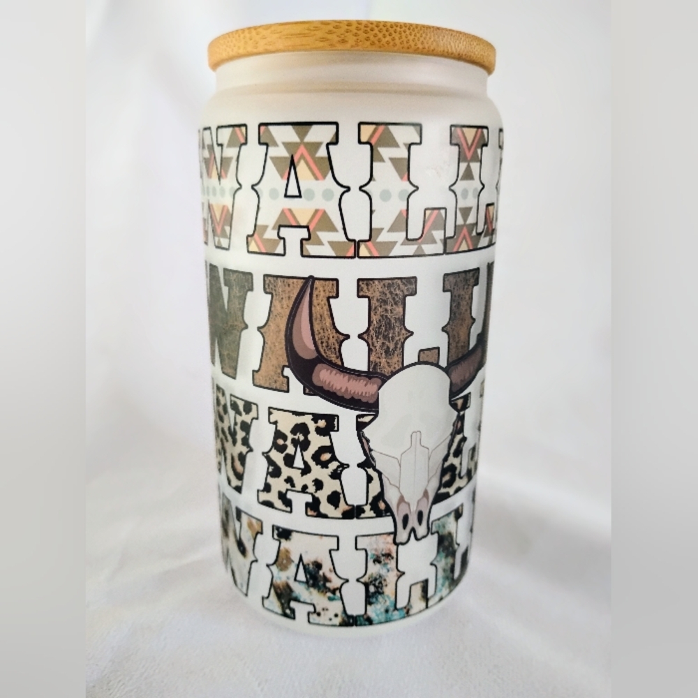 Morgan Wallen , White and Brown longhorn Design Tumbler Cup